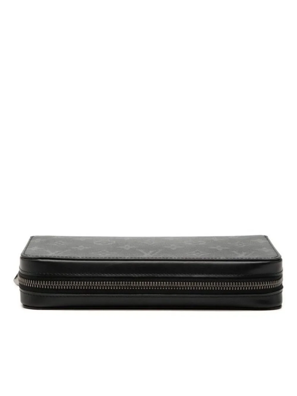 Louis Vuitton Monogram Eclipse Zippy XL Zip Around Wallet Second Black Leather